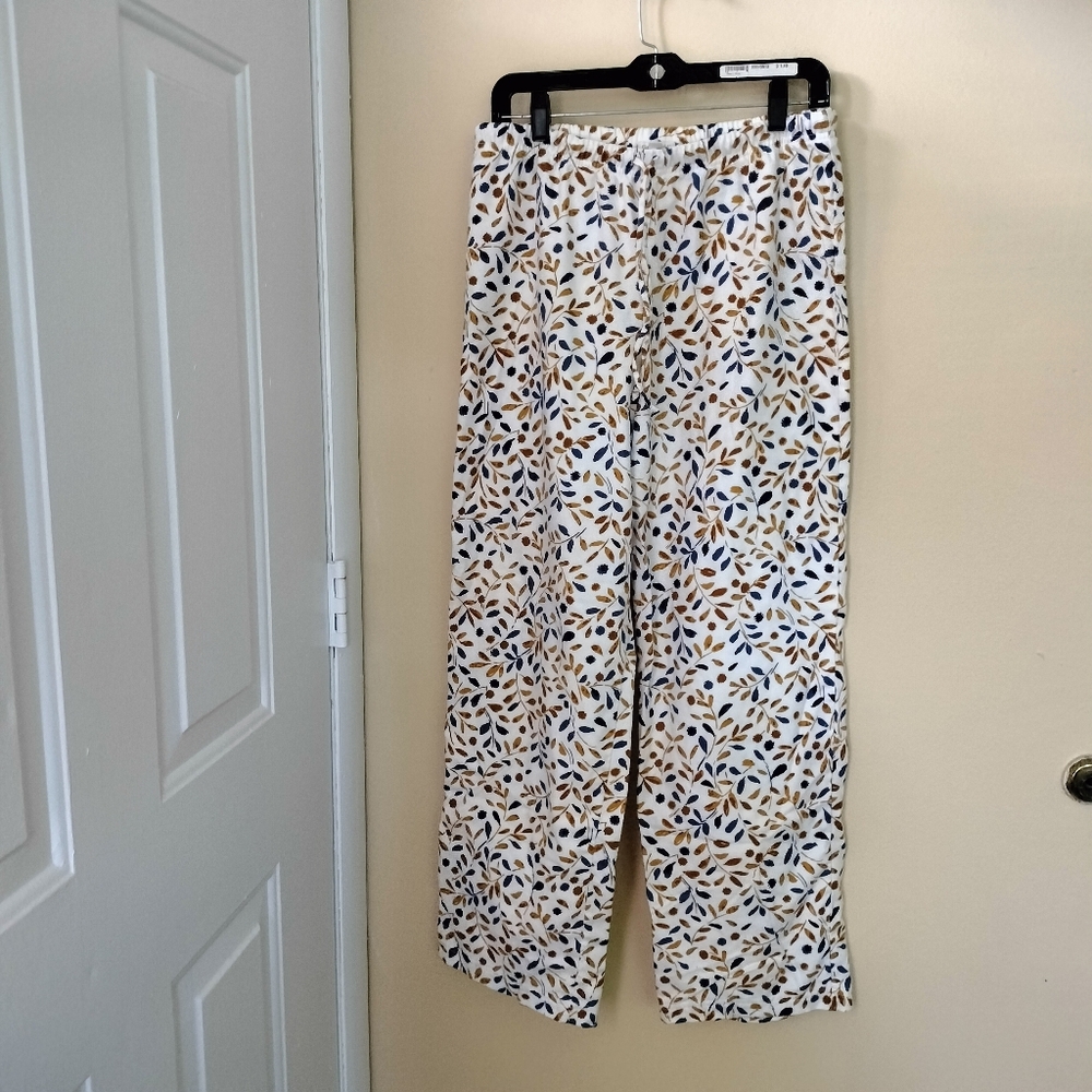Leaf Print Pajama Pants